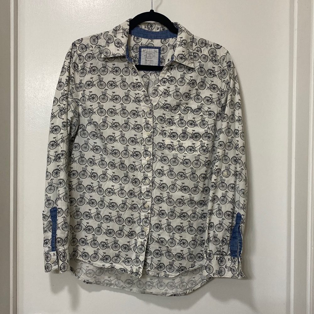 Style & Co Bicycle Print Button Up